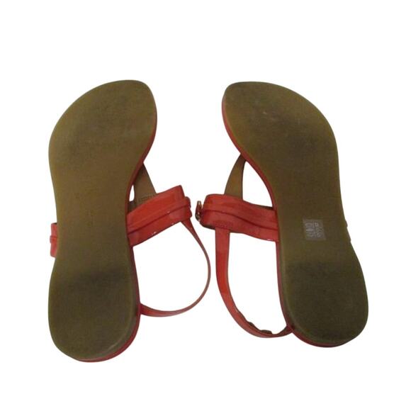 Coach CATERINE Thong Sandals – Coral Patent Gold Hardware Sz 7.5 - Picture 3 of 8
